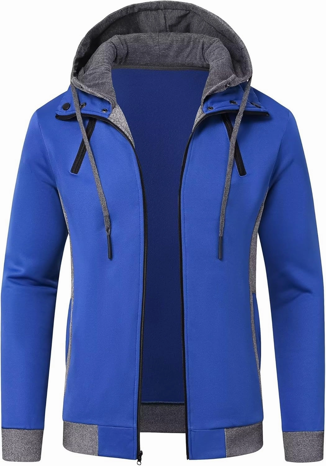 QPNGRP Mens Zipper Fleece Hoodie Sweatshirt Jacket