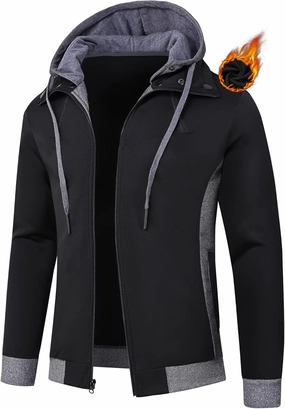 QPNGRP Mens Zipper Fleece Hoodie Sweatshirt Jacket