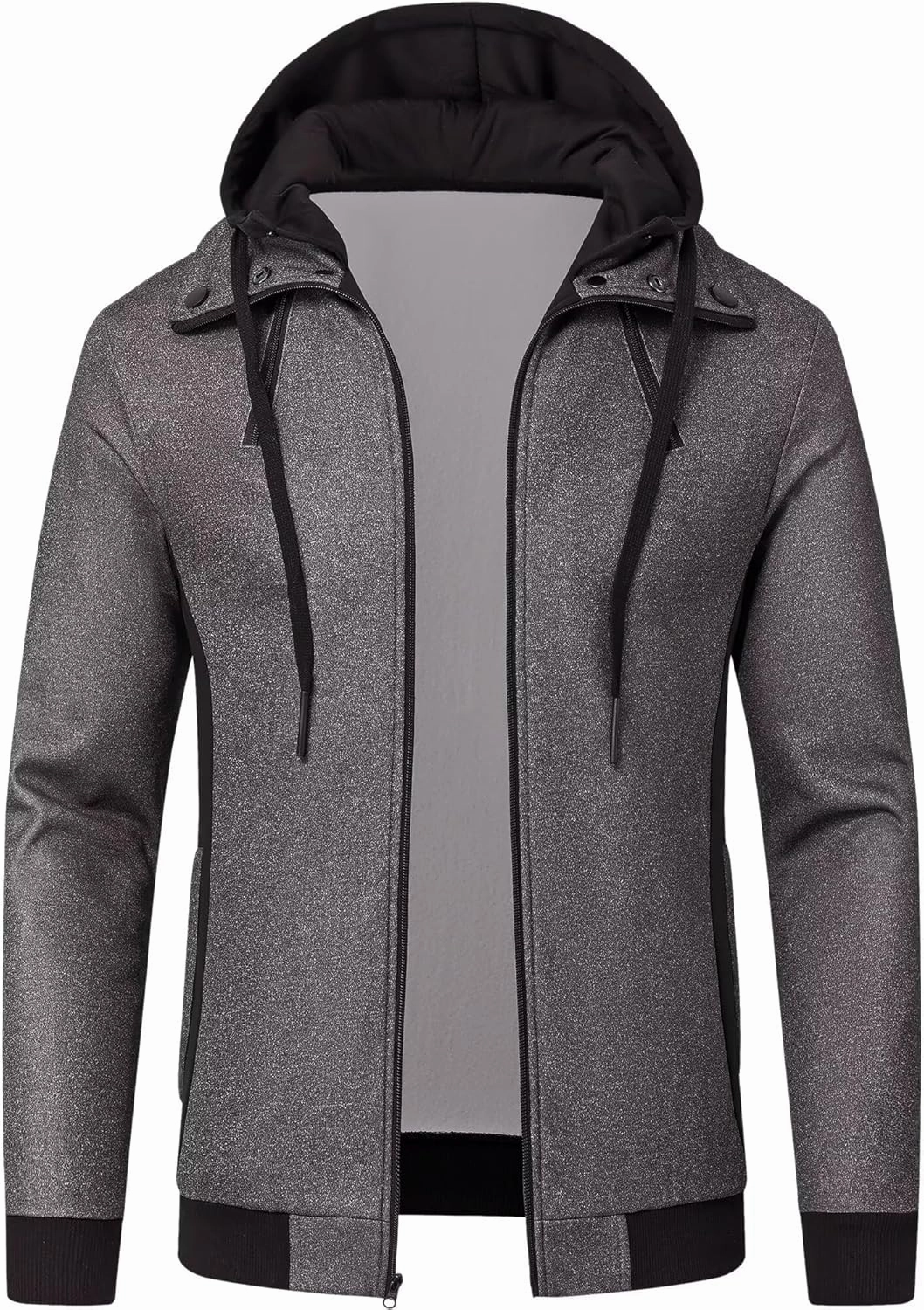 QPNGRP Mens Zipper Fleece Hoodie Sweatshirt Jacket