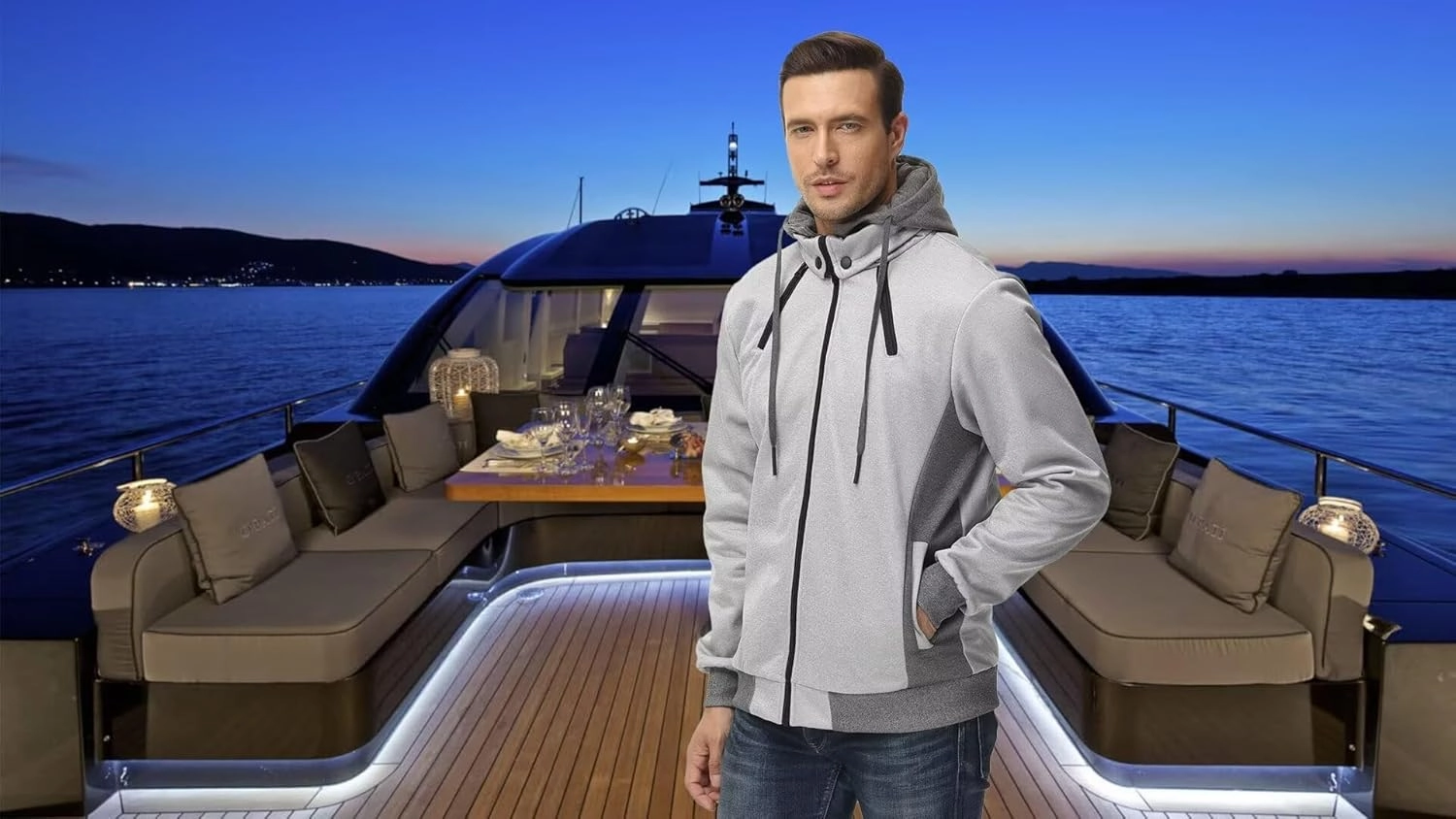 QPNGRP Mens Zipper Fleece Hoodie Sweatshirt Jacket