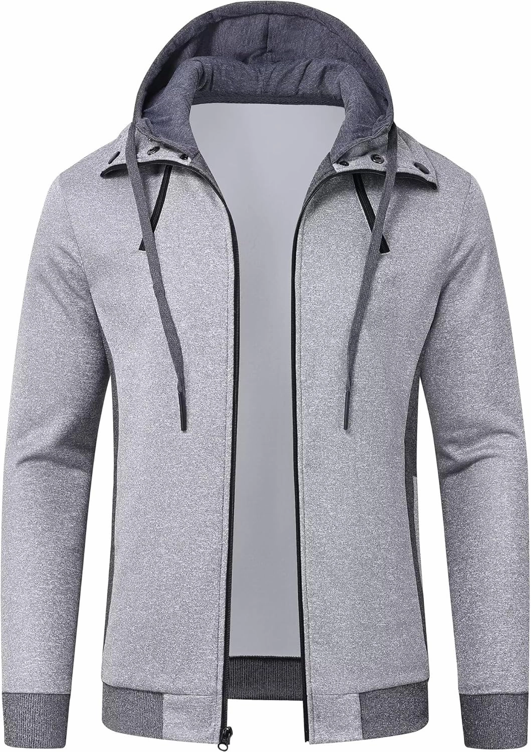 QPNGRP Mens Zipper Fleece Hoodie Sweatshirt Jacket