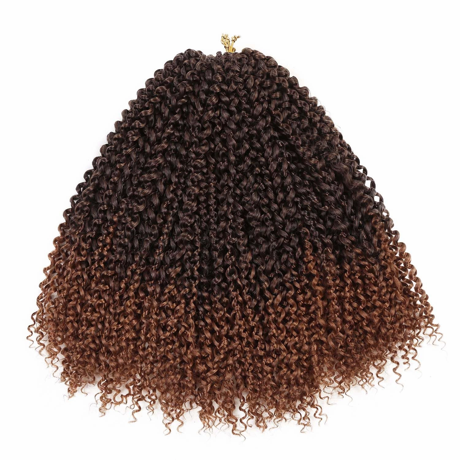 Quantum Love Kinky Curly Crochet Hair Short Marlybob Jerry Curly Ombre Brown Hair Extension for Black Women Short Passion Twist Synthetic Hair Extension (6 Pack18 Inches)