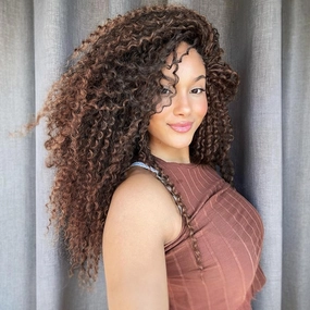 Quantum Love Kinky Curly Crochet Hair Short Marlybob Jerry Curly Ombre Brown Hair Extension for Black Women Short Passion Twist Synthetic Hair Extension (6 Pack18 Inches)