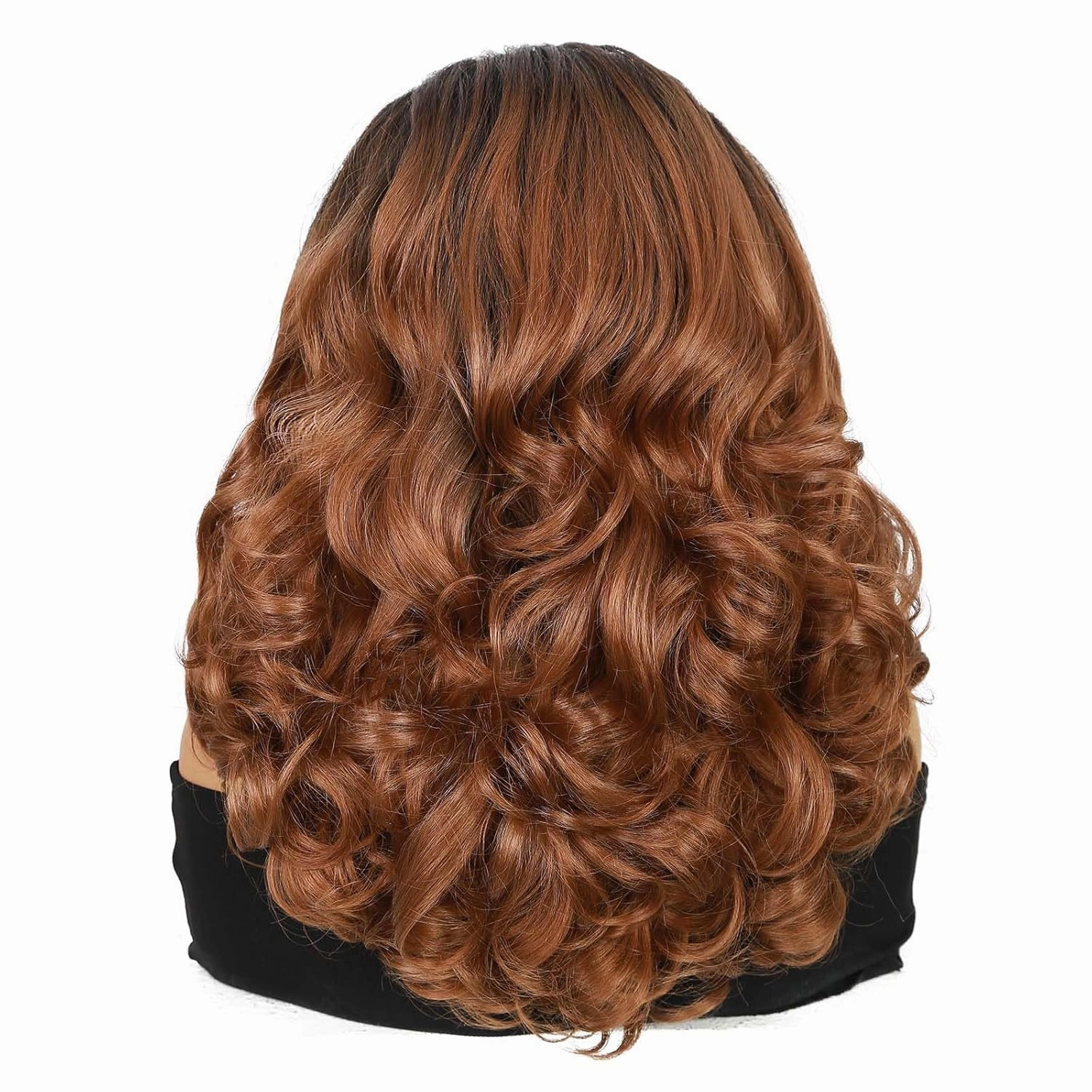 Quantum Love Yaki Curly Headband Wigs for Black Women Kinky Straight Ombre Brown Headband Curly Ends Synthetic Wear and Go Glueless half Wig with Headbands Attached