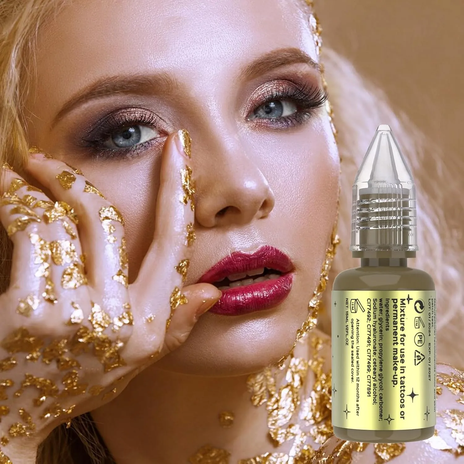 QUELLE Microblading Ink Permanent Makeup Pigment 0.5oz/15ml Eyebrow Ink Microblading Pigment for Eyebrow Eyeliner (Wood)