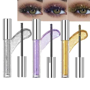 Question Beauty Glitter Mascara,Question Beauty Gold Mascara,QuestionBeauty Glitter Mascara,Waterproof Colorful Diamond Glitter Mascara for Women,Party Wedding Stage Use Makeup (3 Colors)