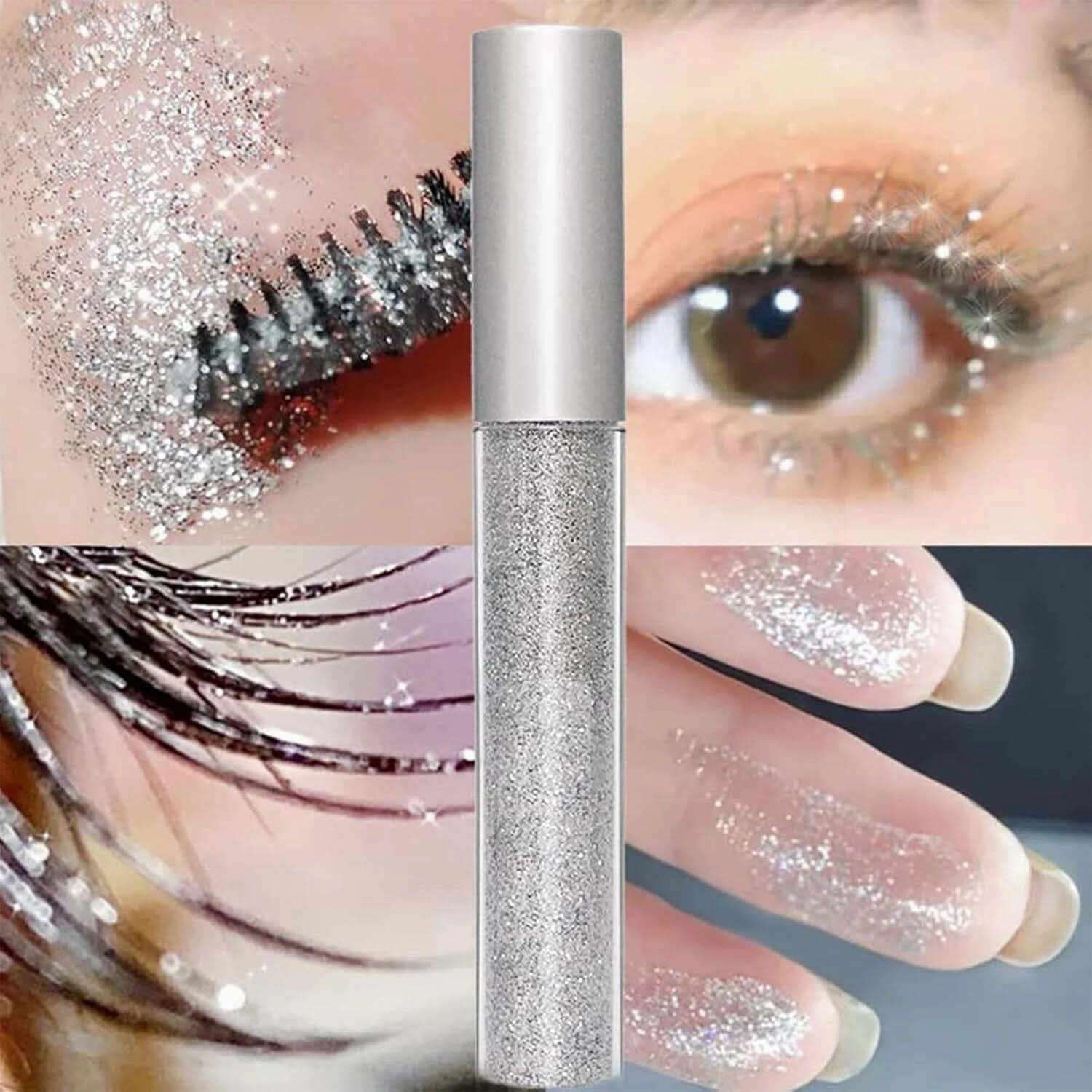 Question Beauty Glitter Mascara - Sparkle Mascara for Eyelashes, 4D Glitter Lash Mascara for Women, Waterproof and Long-Lasting Volumizing Glitter Effect for Stunning Lashes(Purple Gold)