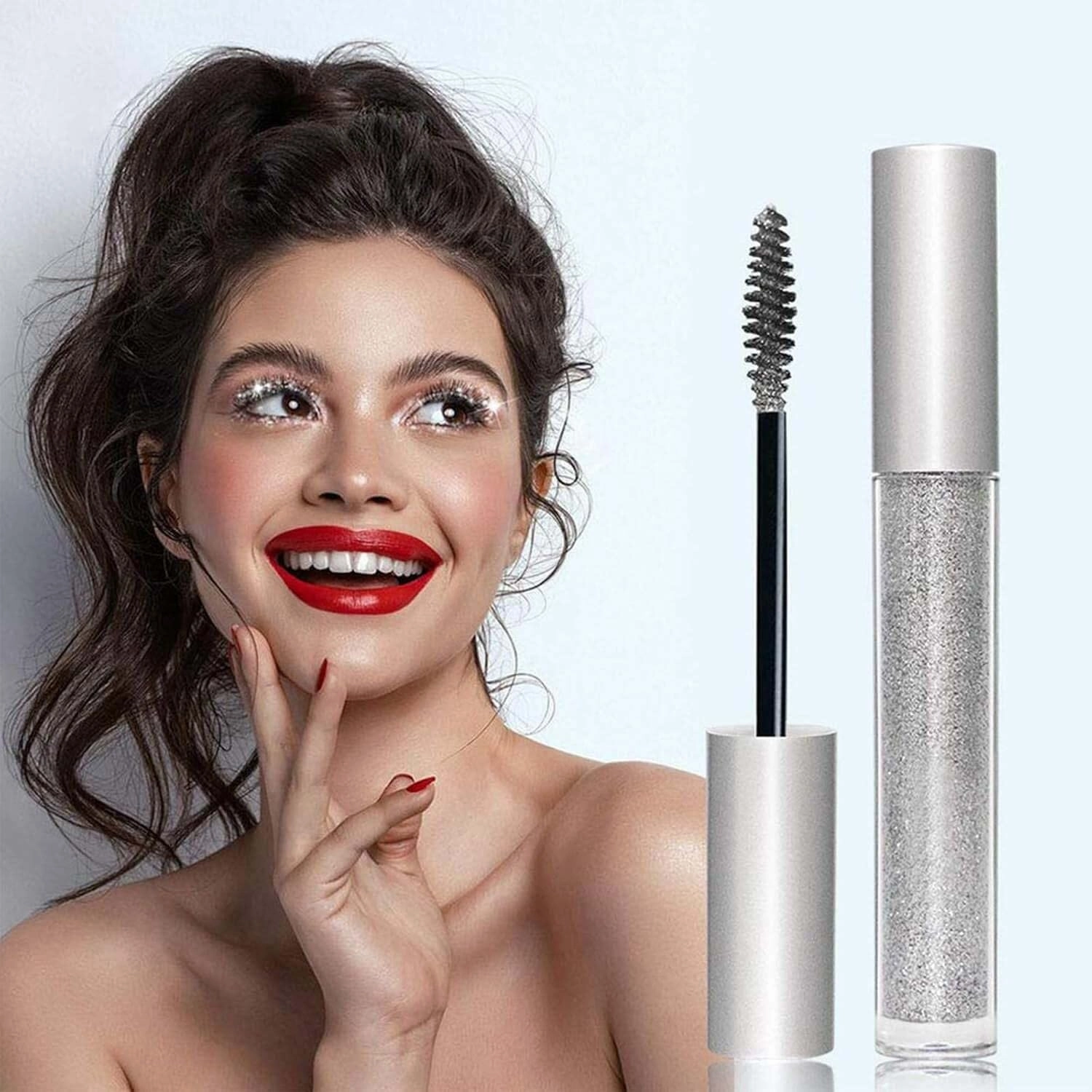 Question Beauty Glitter Mascara - Sparkle Mascara for Eyelashes, 4D Glitter Lash Mascara for Women, Waterproof and Long-Lasting Volumizing Glitter Effect for Stunning Lashes(Purple Gold)