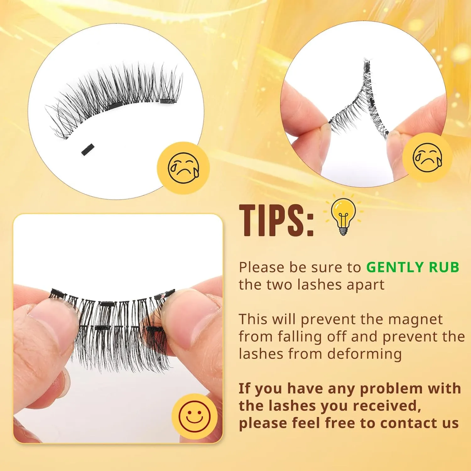 QUEWEL 4 Pairs Magnetic Eyelashes Natural Look, Reusable Magnetic Eyelashes with Applicator, No Glue Needed Lash Clusters Kit, Easy to Wear and Remove(4 Pairs-A01)