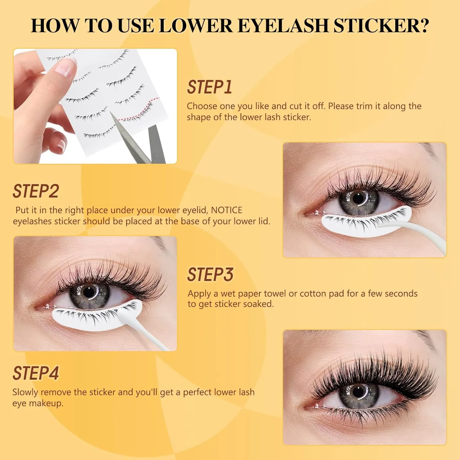 QUEWEL 4 Pairs Magnetic Eyelashes Natural Look, Reusable Magnetic Eyelashes with Applicator, No Glue Needed Lash Clusters Kit, Easy to Wear and Remove(4 Pairs-A01)