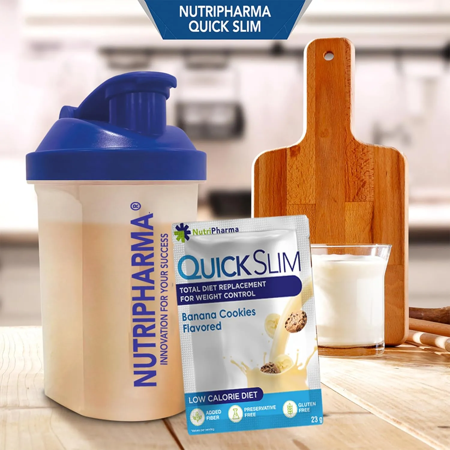 Quick Slim Meal Replacement Shake for Weight Loss, 30 Servings, 20g Protein, 27 Vitamins & Minerals, Dietary Fiber, Low Carb, Gluten Free