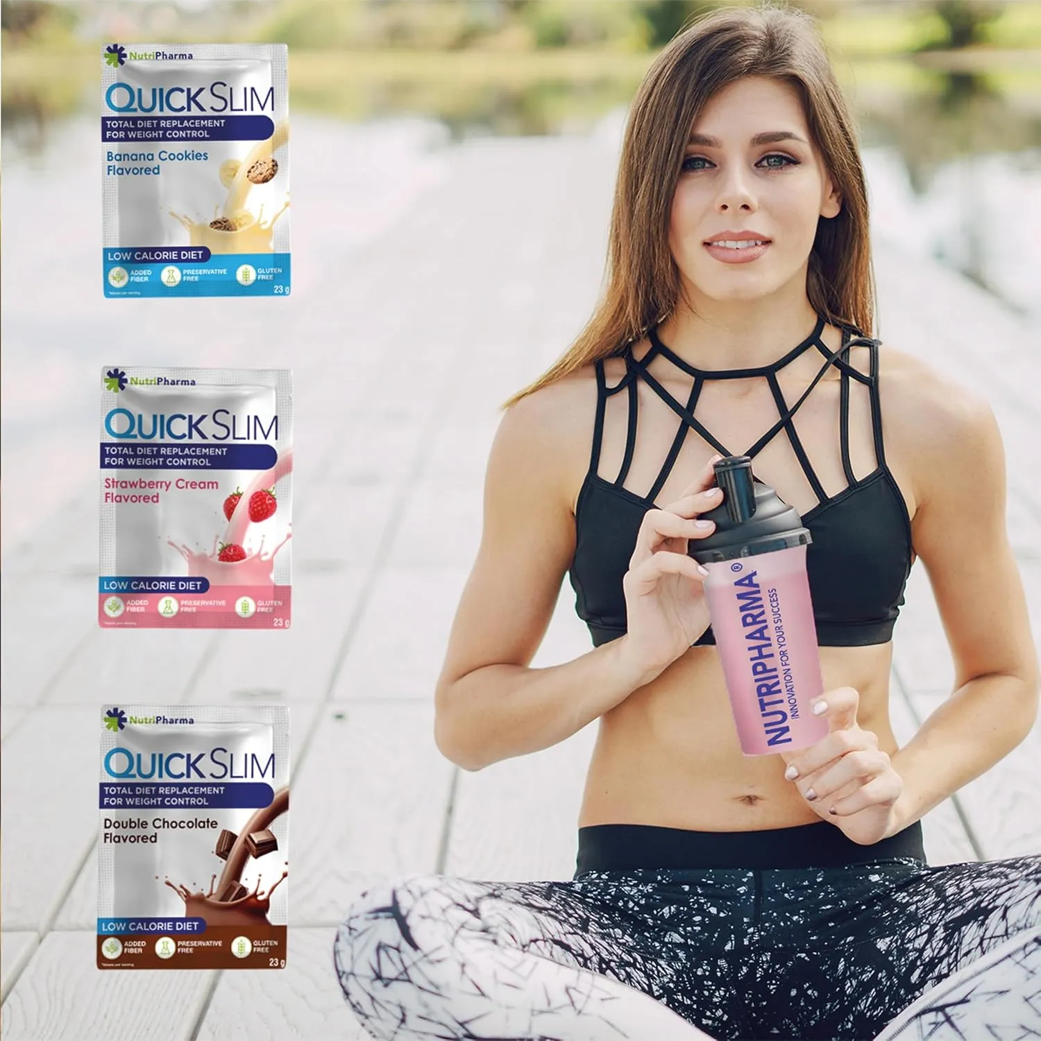 Quick Slim Meal Replacement Shake for Weight Loss, 30 Servings, 20g Protein, 27 Vitamins & Minerals, Dietary Fiber, Low Carb, Gluten Free