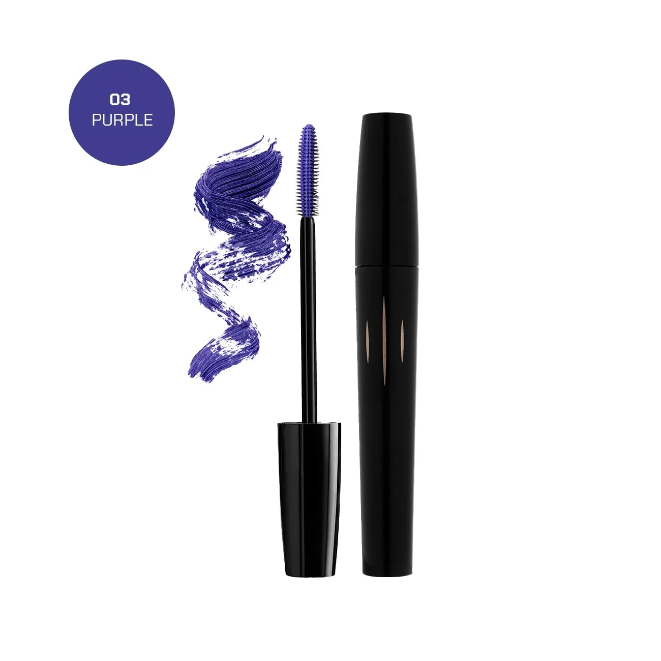 Radiant Professional Studio Perfect Mascara Volume and Length - Lengthening with Silicone Brush & Natural Wax - Cruelty Free Volume Mascara - 0.30 ounces, Purple (03)