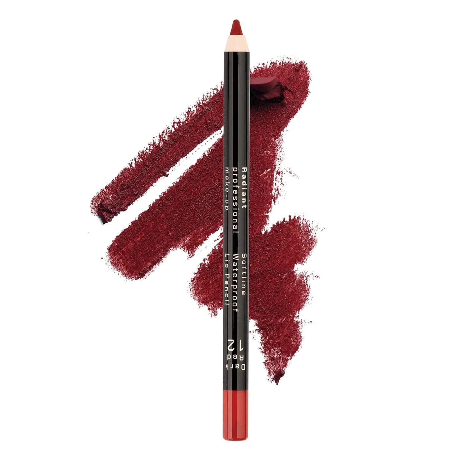 Radiant Professional Waterproof Lip Liner Pencil - Long Lasting Lip Liner for Defined Lips - Soft & Creamy Lipliner with Vitamin E - Long Lasting - 1.20 gr, (12 DARK RED)