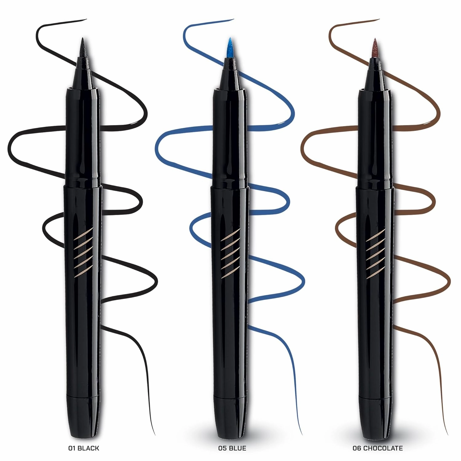 Radiant Professional Lineproof Eye Line - Pen Eyeliner with Flexible Tip Pen for a Long Lasting and Precise Outline - Smudge-Proof, Waterproof Liquid Black Eyeliner For Intense (01 Black)