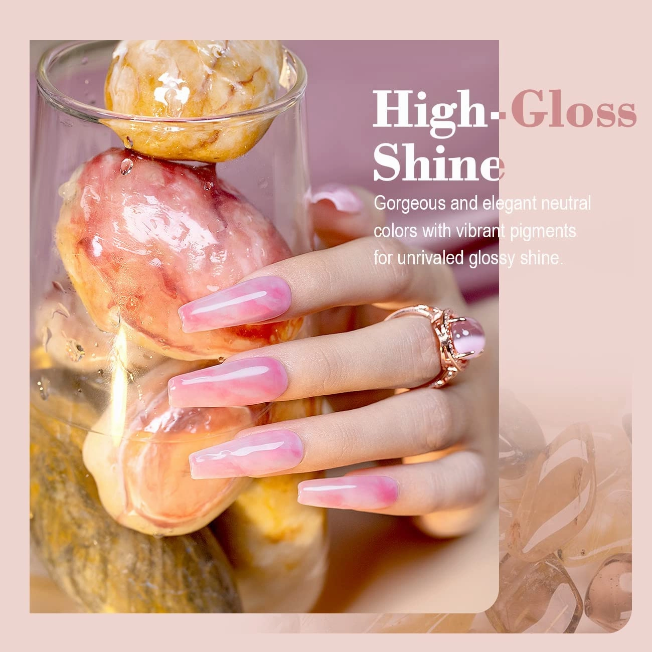 RARJSM Jelly Gel Nail Polish Set 23 PCS Netural Sheer Amber Transparent Pink Orange Brown Black Green Summer Milky White Color Kit 5ml UV LED Curing Need Soak off for French Manicure Nail Art