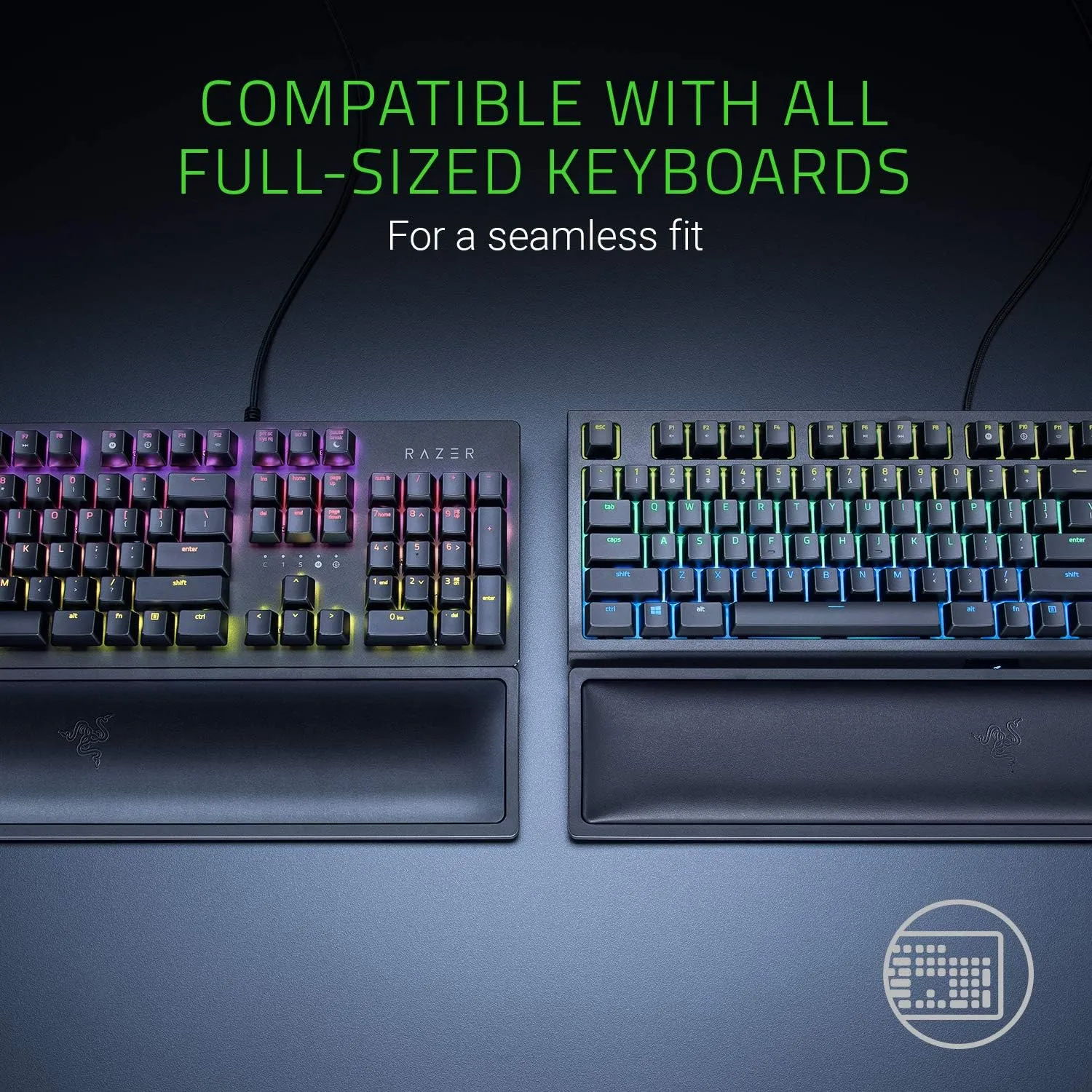 Razer Ergonomic Wrist Rest Pro for Full-Sized Keyboards: Cooling Gel Infused - Anti-Slip Rubber Base - Angled Incline - Classic Black