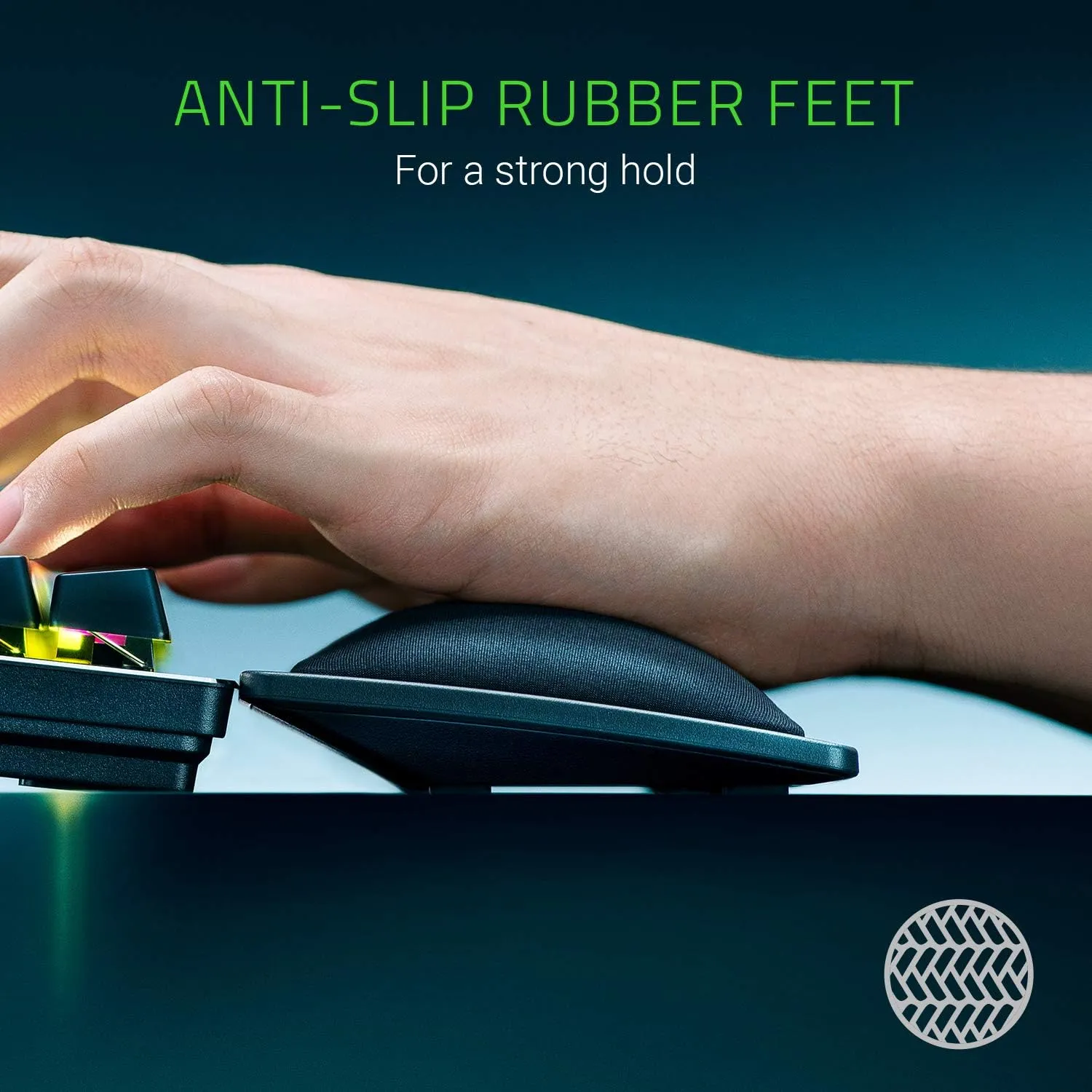 Razer Ergonomic Wrist Rest Pro for Full-Sized Keyboards: Cooling Gel Infused - Anti-Slip Rubber Base - Angled Incline - Classic Black