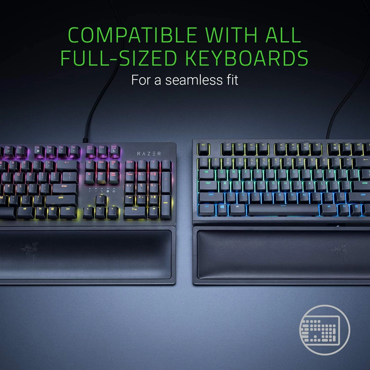 Razer Ergonomic Wrist Rest Pro for Full-Sized Keyboards: Cooling Gel Infused - Anti-Slip Rubber Base - Angled Incline - Classic Black