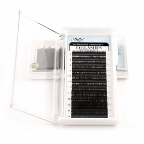 Real Siberian Mink Eyelash Extensions B/C/D/J Curl | Professional Salon Use | Thickness 0.15mm Individual Volume Lashes Length 8-15mm Mixed Tray (B Curl) by Bella Hair