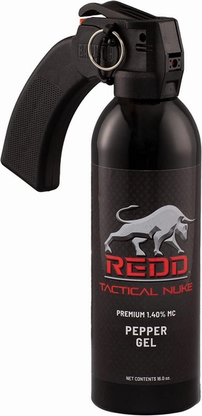 REDD Pepper Spray, Tactical Nuke - (1.40% MC) Maximum Strength Pepper Gel and Nylon Holster - (16 oz)