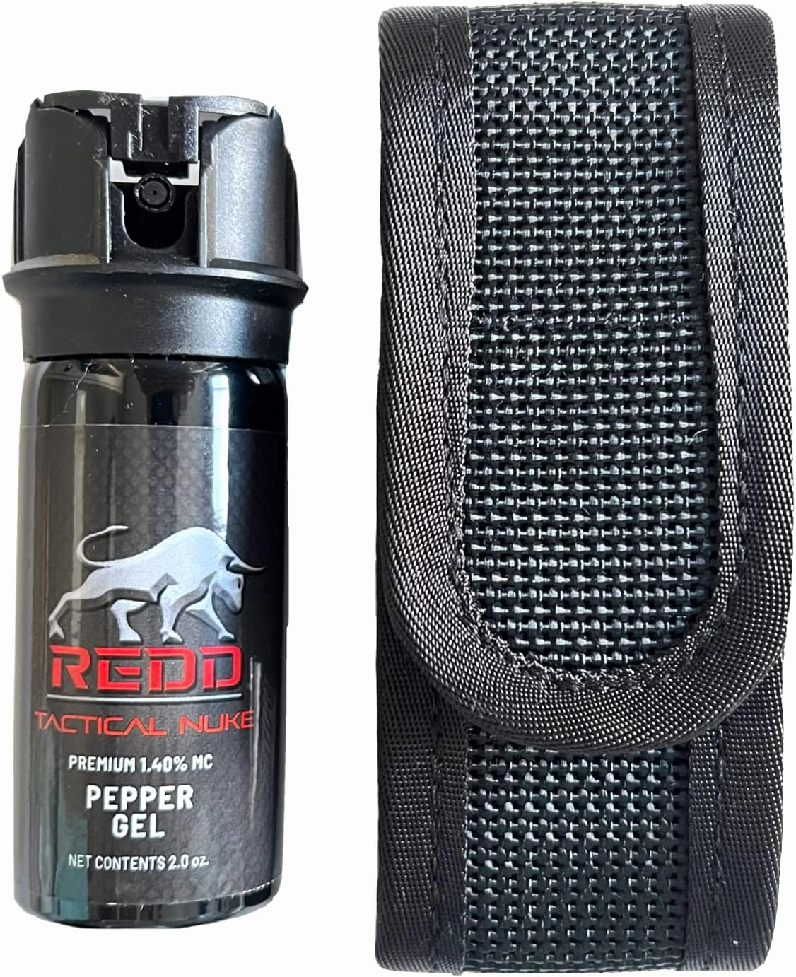 REDD Pepper Spray, Tactical Nuke - (1.40% MC) Maximum Strength Pepper Gel and Nylon Holster - (2 oz)
