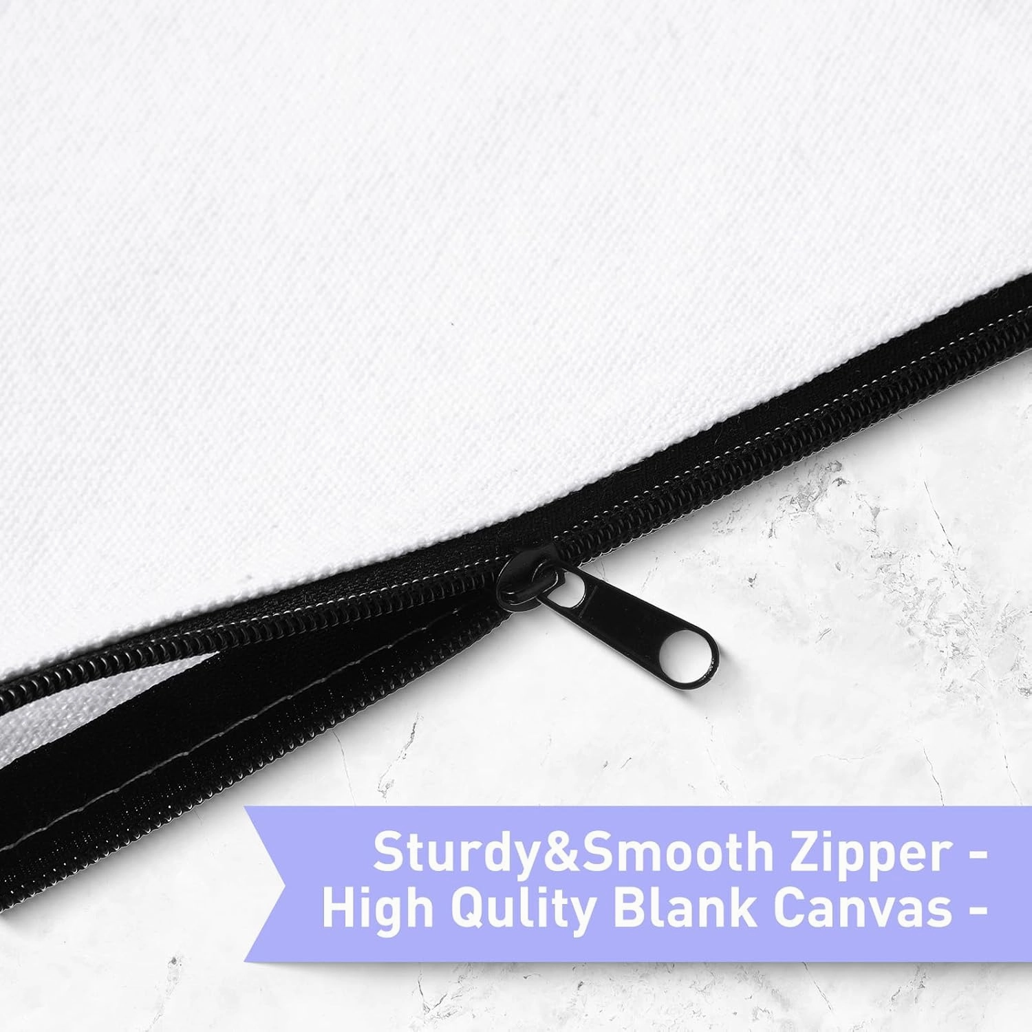 Reginary 80 Pack Canvas Zipper Makeup Bags Bulk Pencil Pouches Blank DIY Craft Canvas Cosmetic Bag Pouch with Zipper for Makeup Cosmetic Toiletry Stationary Storage(White and Black Zippers)
