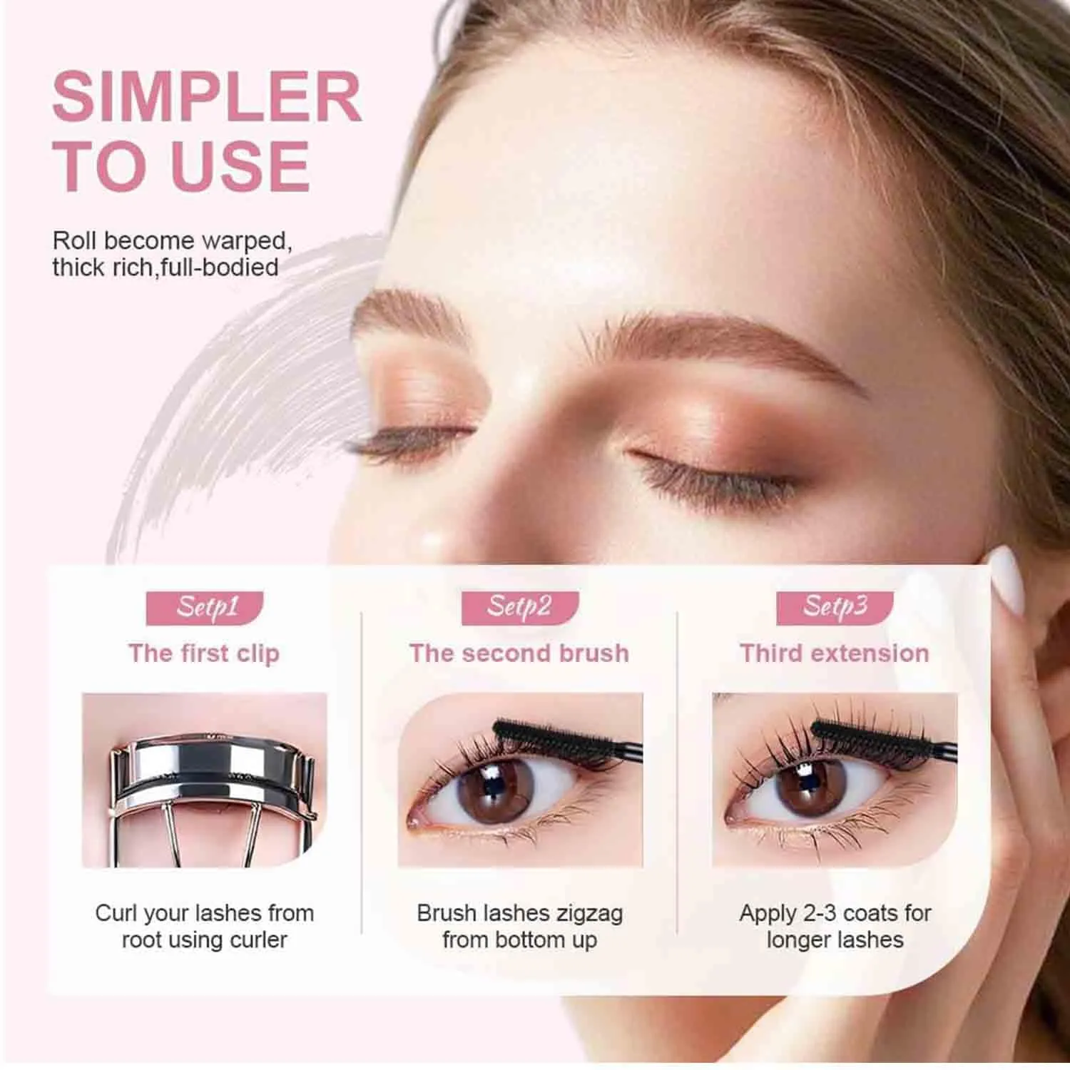 Relaxrich Mascara, Relaxrich New Lengthening And Curling Mascara, Tubing Duo For Lash Makeup, Long Lasting Waterproof And Sweatproof