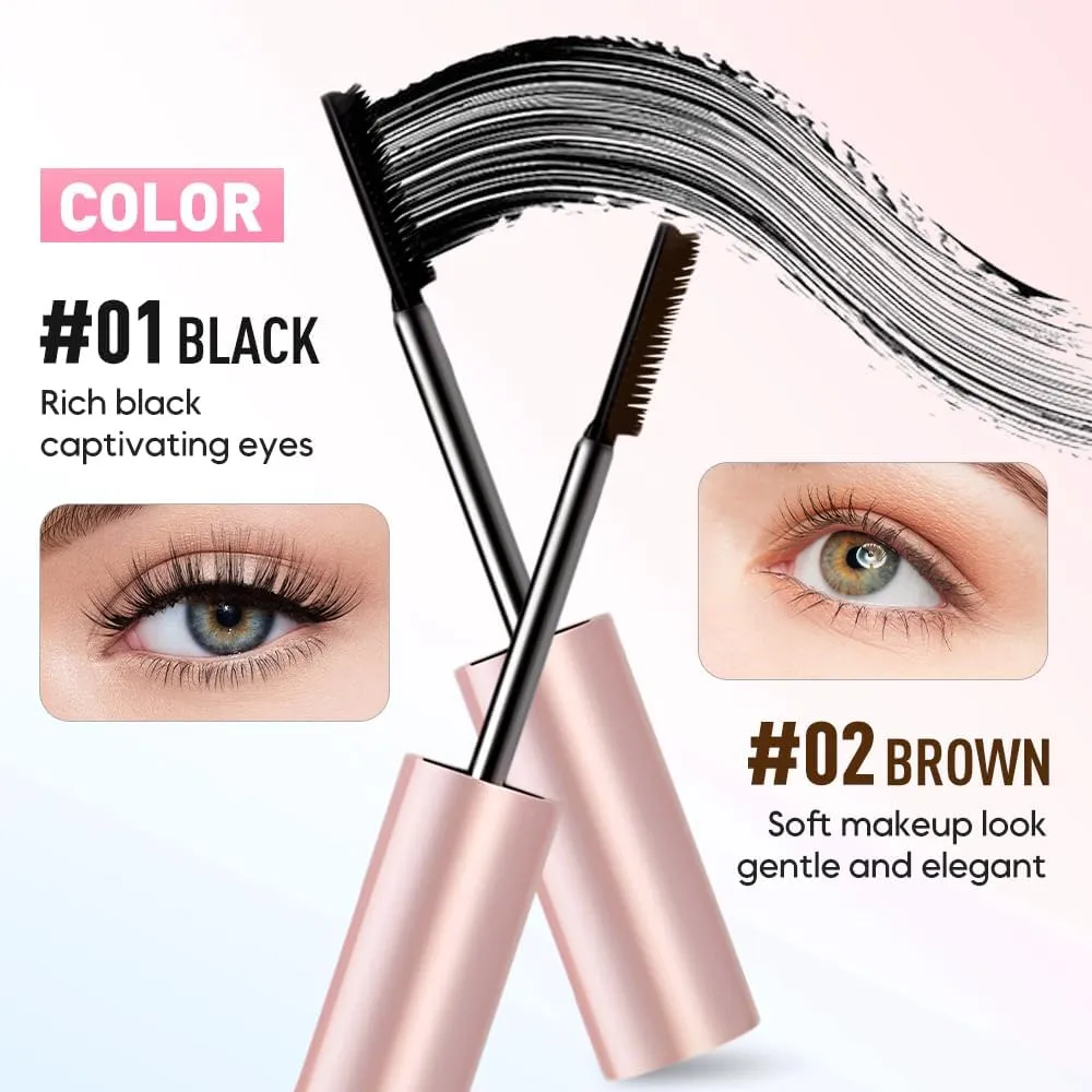 Relaxrich Mascara,Relaxrich Lengthening and Curling Mascara,Mkry Mascaras,2025mascara Black & Brown for Lash Makeup,Materiatl Tubing Mascarablack,Natural,Waterproof,Smudge-Proof (Black)