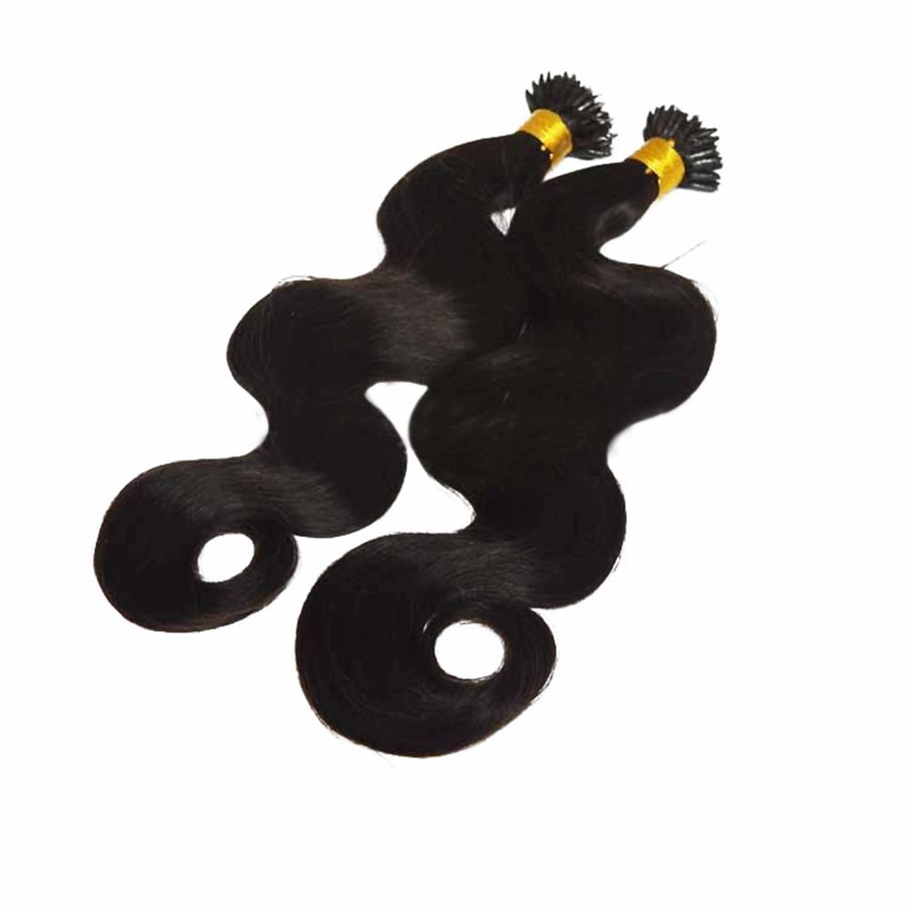 Remeehi 100Strands Body Wave Micro Bead Nano Rings hair extension 100% Brazilian Virgin Human Hair 1G/S 18 Inches #2 Dark Brown