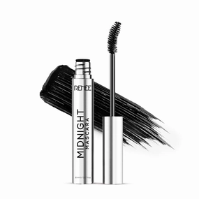 RENEE Midnight Mascara with Unique 360-Degree Wand, Darkest Black, Clump-Free & Long-Lasting Formula, Volumizes, Lengthens & Nourishes, Infused with Vitamin E
