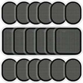 Replacement Gel Pads for All Abdominal Belts, 6 Sets (18 Gel Pads) Black