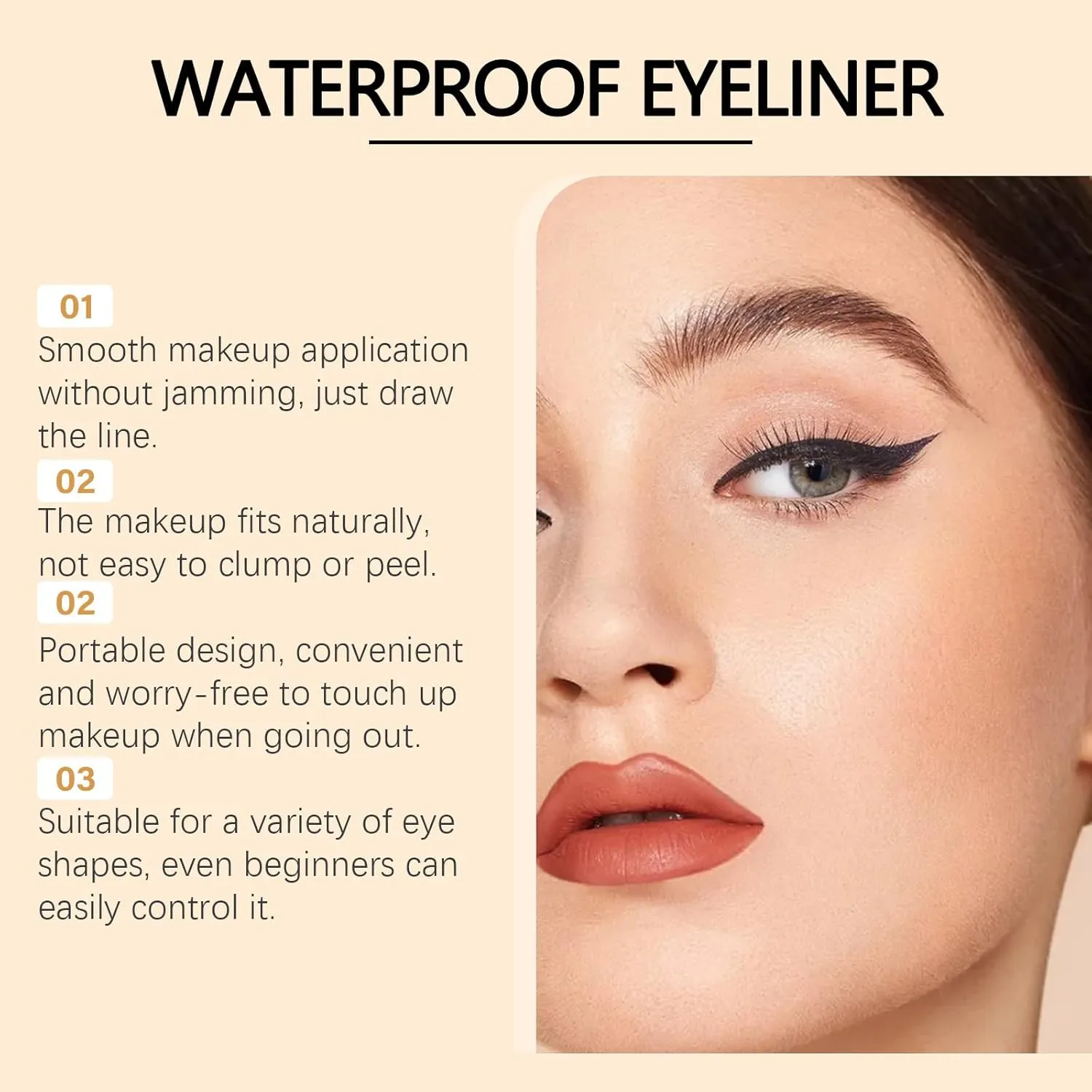 Resultantw 24HR Waterproof Eyeliner, revlrostr 24 HR Waterproof Eyeliner Duo Sharpenable Eye Pencil, No Smudging, Fading, Smooth and Easy to Color (Plum Brown)