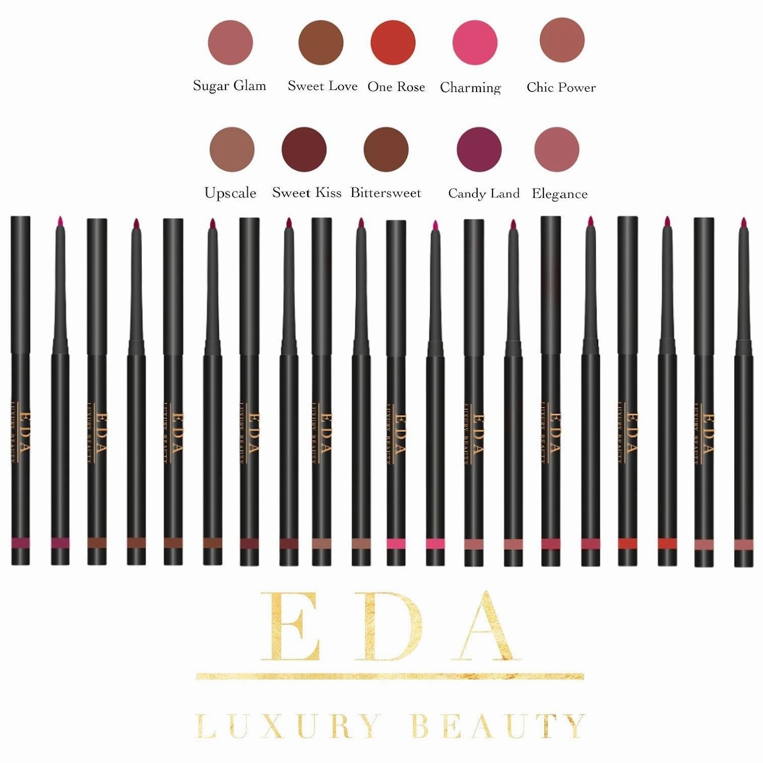 Retractable Lip Liner, Creamy Smooth Application, Longwear Rich Lip Colors, Mechanical Lip Liner Pencil (Chic Power, Full)