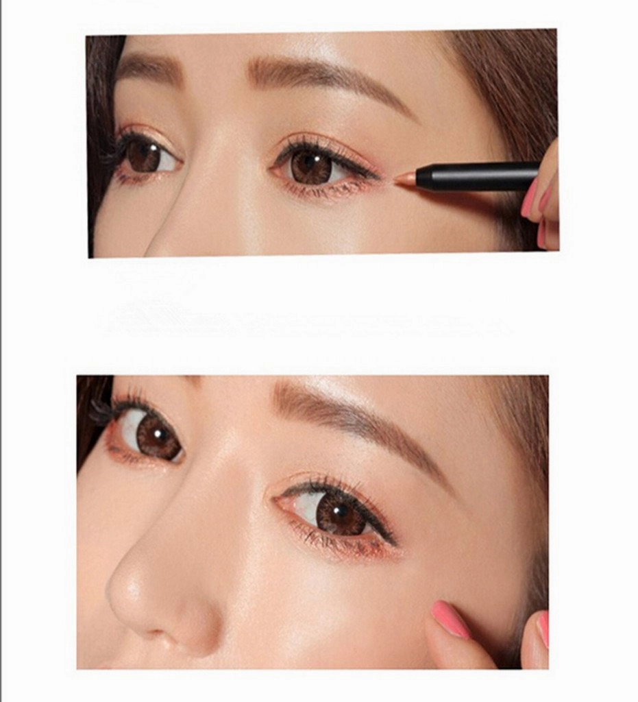 Retractable Smooth Gilde on Eyeshadow Pencil Soft Eyeliner Brown