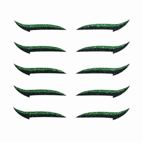 Reusable Fashion Eyeliner Stickers Stencil Makeup Eyelid Tape Self-Adhesive Instant Eye Line Strip Sticker for Women Girls - Reusable, Variety of Colors - - 5 Pairs, Green