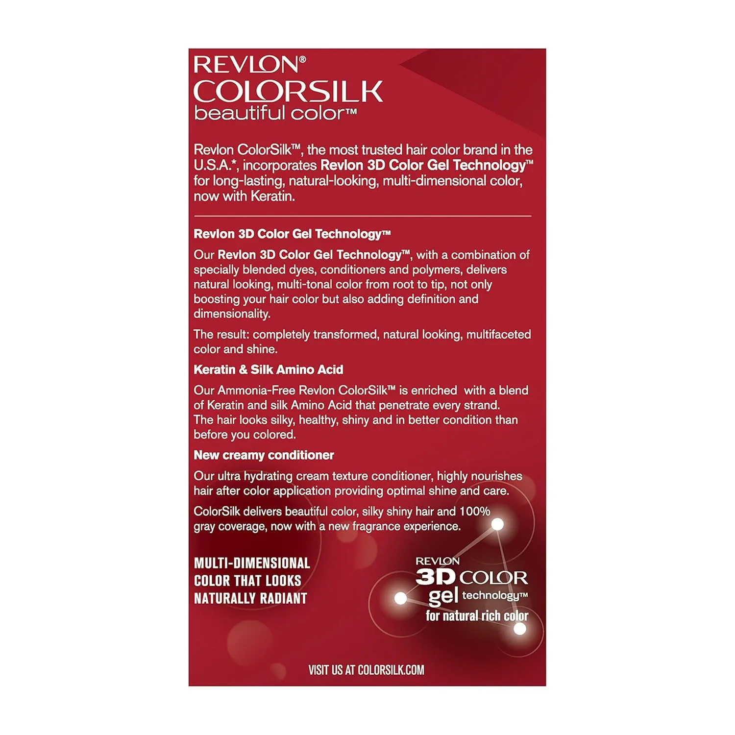 REVLON Colorsilk Beautiful Permanent Hair Color with 3D Gel Technology & Keratin, 74 Medium Blonde, 3 Count