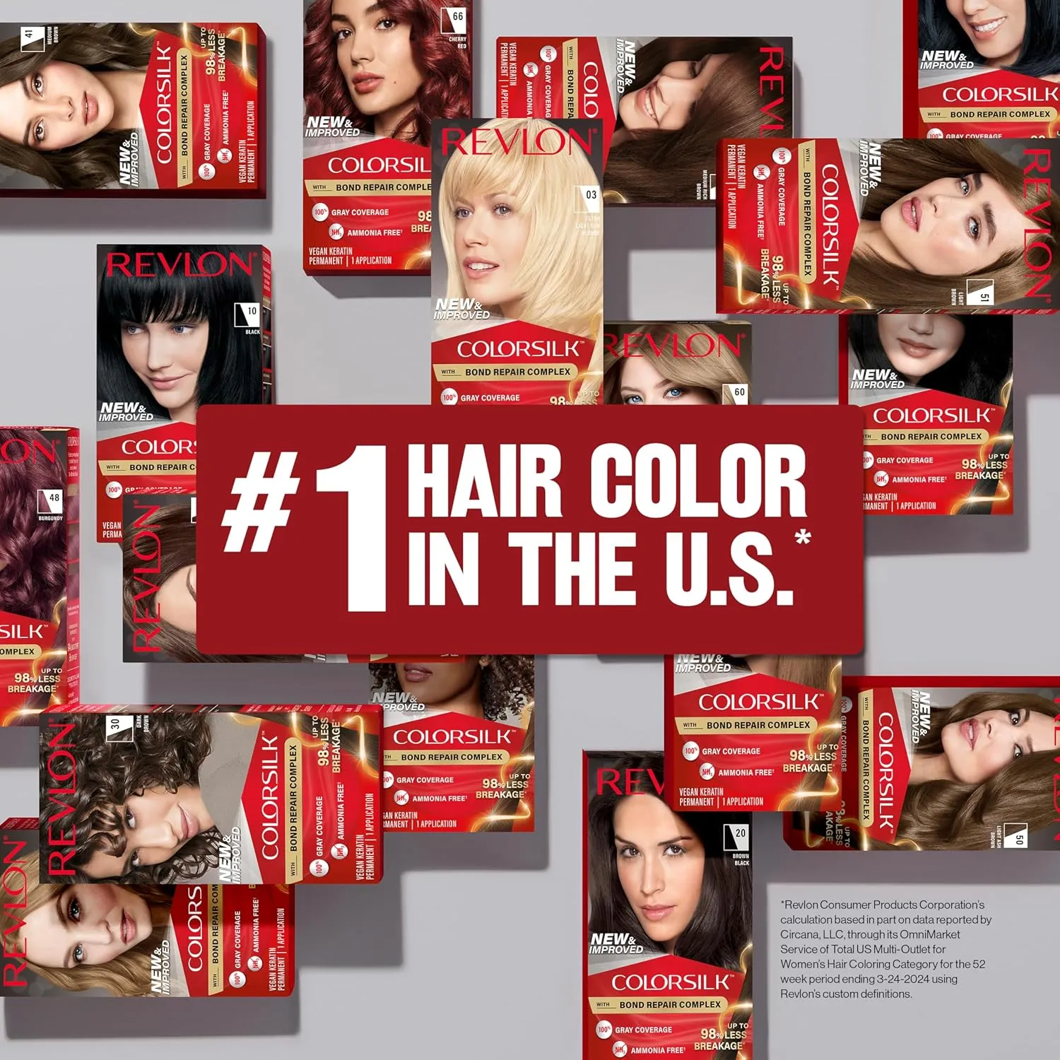 Revlon ColorSilk with Bond Repair Complex, Brown Permanent Hair Color, 100% Gray Coverage, Ammonia Free Hair Dye, Vegan Keratin, 47 Medium Rich Brown (Pack of 3)