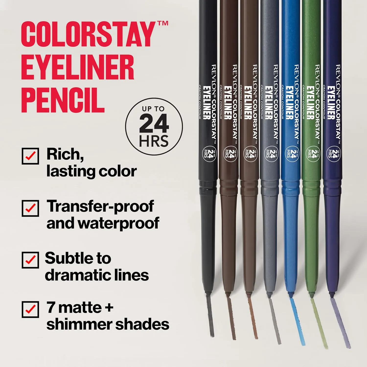 Revlon ColorStay Pencil Waterproof Eyeliner, Smudge-Proof, Eye Makeup with Built-In Sharpener, Packaging May Vary, 201 Black, 2 pack