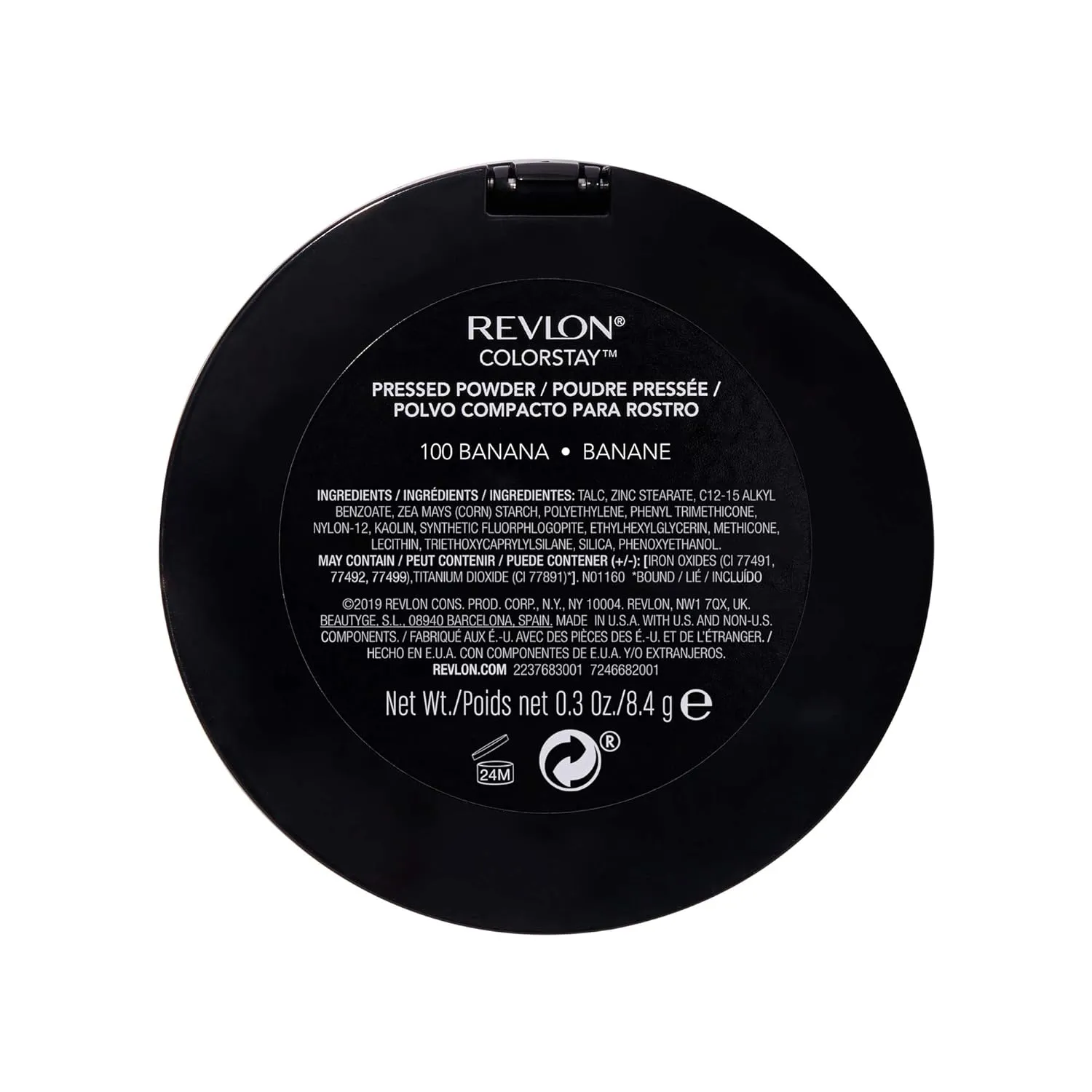 Revlon ColorStay Pressed Powder Face Makeup, Longwearing, Fragrance-Free, Noncomedogenic, 100 Banana, 0.3 oz