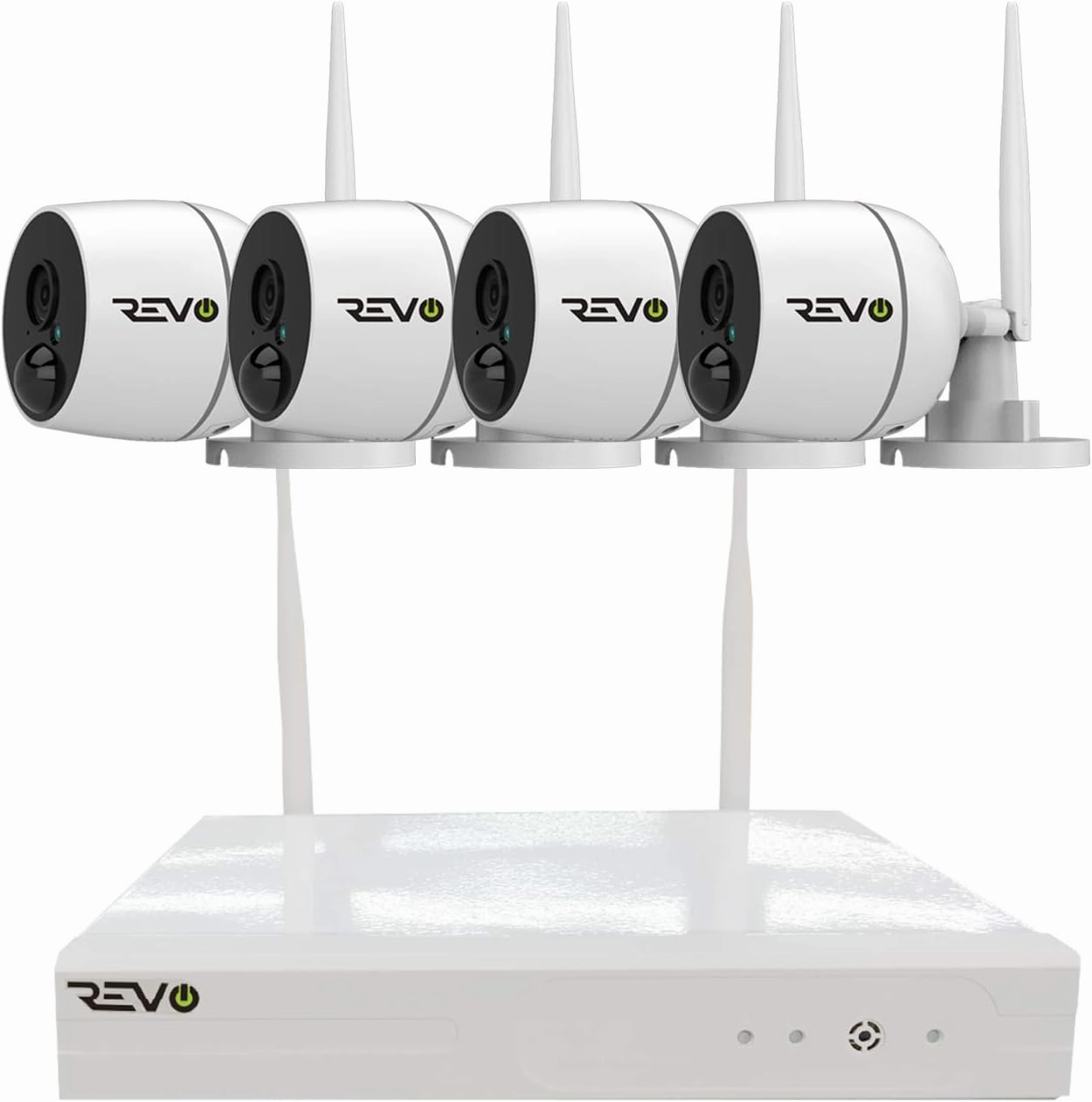 REVO America Wireless 4CH. Security System - 1TB Full-HD Wi-Fi NVR, 4 x 1080P Audio Capable Indoor/Outdoor Bullet Cameras with Built-in Pir - Remote Access Via Smart Phone, Tablet and Pc