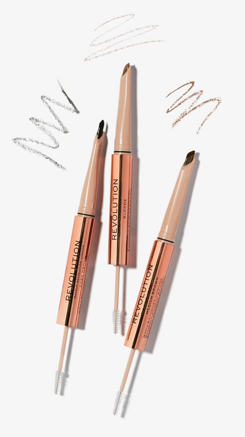 Revolution, Fluffy Brow Filter Duo, 2-in-1 Eyebrow Pencil & Gel, Enhances & Shapes Brows, Vegan & Cruelty Free, Ash Brown, 1 piece (Pack of 2)
