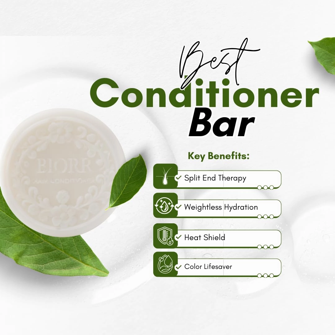 Rice Water Conditioner Bar – Protein-Enriched Solid Conditioner with Argan Oil & Aloe Vera – Strengthens, Repairs & Moisturizes – Plastic-Free, pH-Balanced – Luxe Citrus Scent