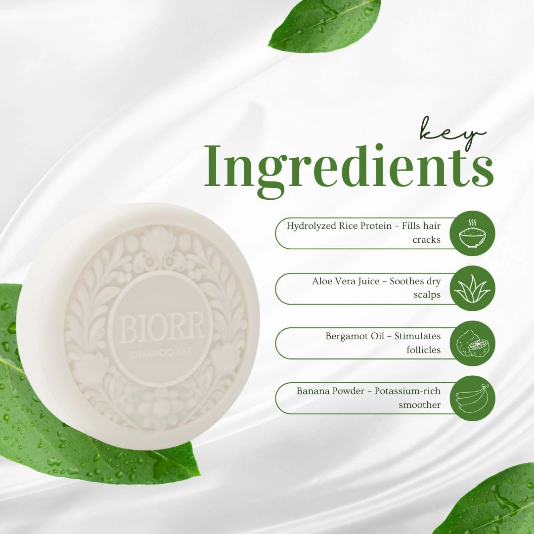 Rice Water Shampoo Bar for Hair Growth & Repair – Sulfate-Free, pH-Balanced, Vegan & Plastic-Free | Moisturizing & Strengthening Solid Shampoo for All Hair Types with Luxurious Scent