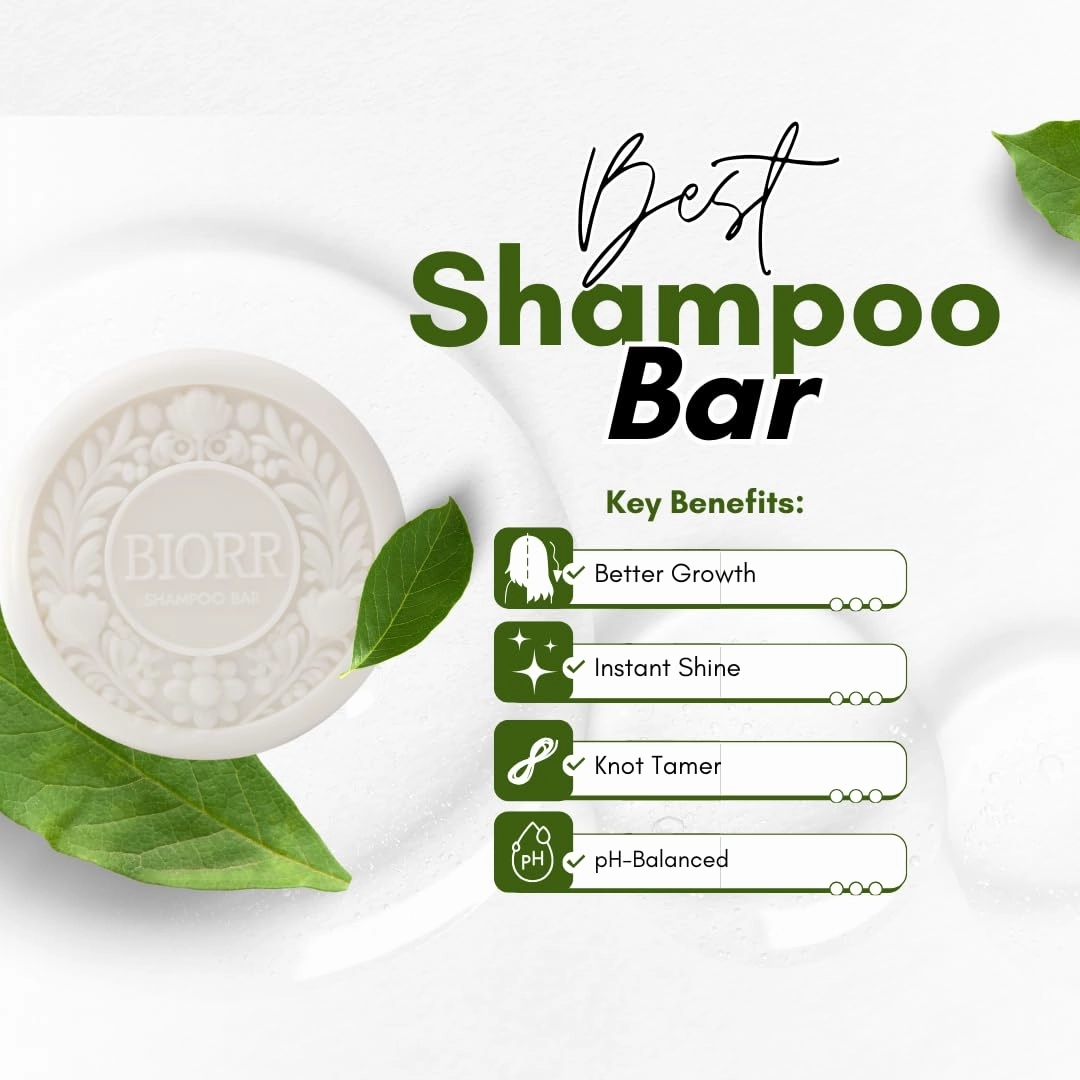 Rice Water Shampoo Bar for Hair Growth & Repair – Sulfate-Free, pH-Balanced, Vegan & Plastic-Free | Moisturizing & Strengthening Solid Shampoo for All Hair Types with Luxurious Scent