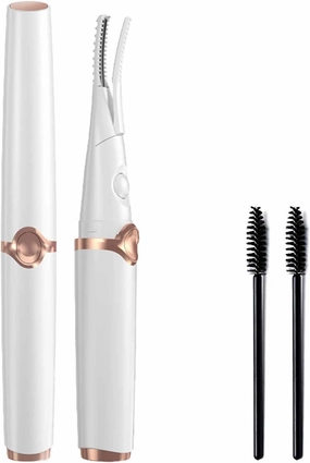 Riki Heated Eyelash Curler, 2 in 1 Electric Eyelash Curler, 8s Fast Heat up Portable Electric Lash Curler, Certainly 3 Heating Modes, Anti-Burn Fast Heating 24h Lasting