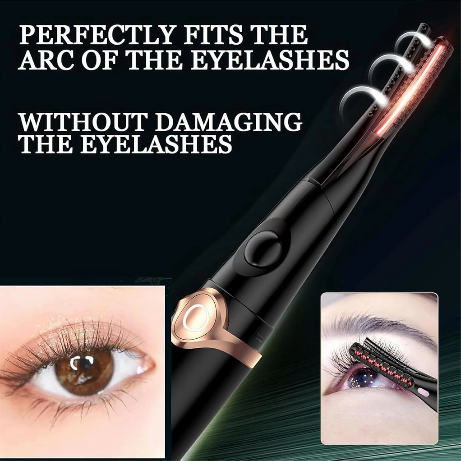 Riki Heated Eyelash Curler, 2 in 1 Electric Eyelash Curler, 8s Fast Heat up Portable Electric Lash Curler, Certainly 3 Heating Modes, Anti-Burn Fast Heating 24h Lasting