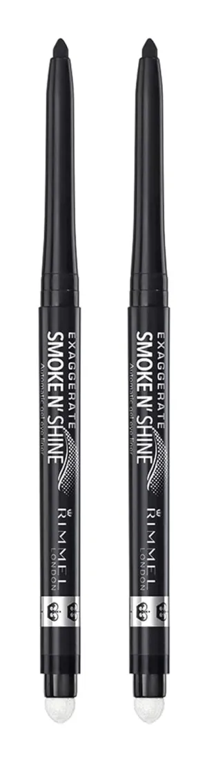 Rimmel Exaggerate Smoke N' Shine Eye Liner in Little Black Smokey, Pack of 2
