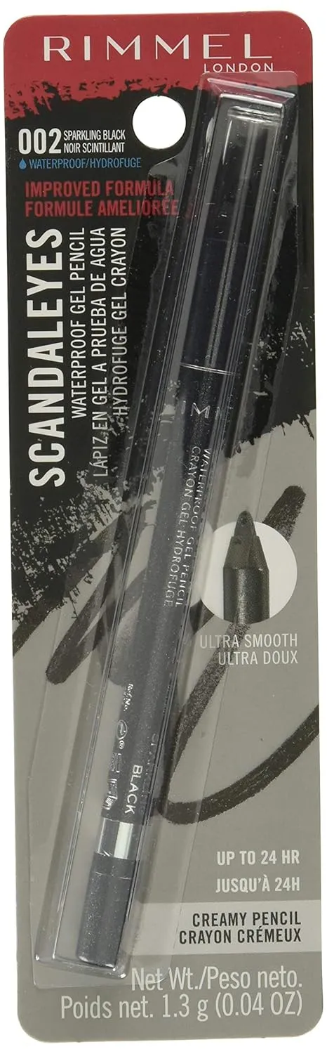 Rimmel Scandaleyes Waterproof Kohl Kajal Eyeliner, Sparkling Black, 0.042 oz by Herdez