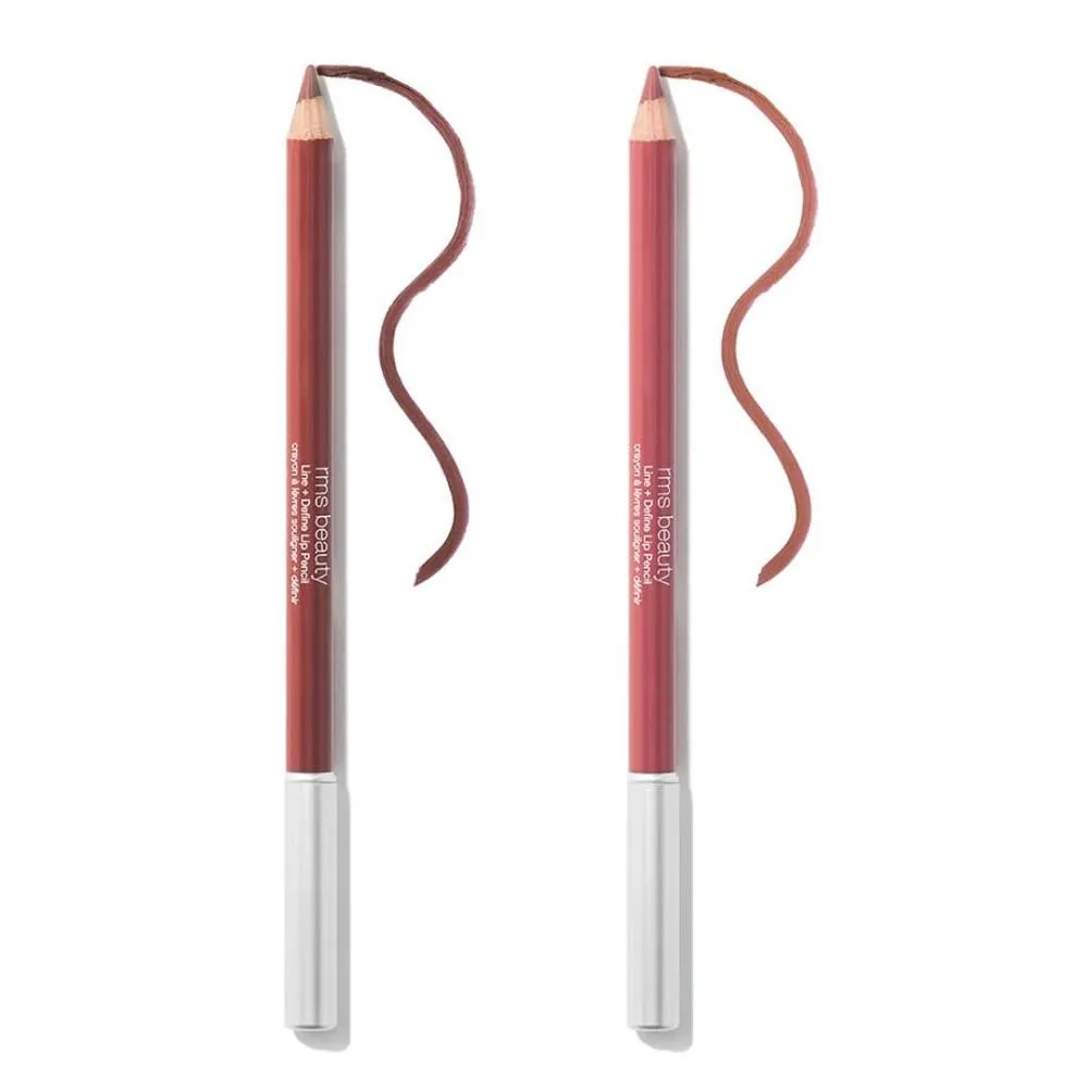 RMS Beauty Go Nude Lip Pencil, Lip Liner & Lip Pencil Sharpener, Long Lasting Lip Liners, Water Resistant Liner, Nude Brown Lip Liner & Red Lip Liner
